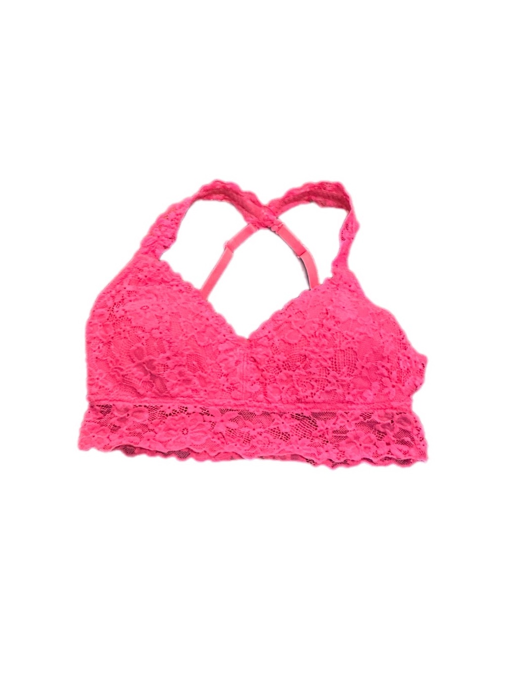 No Boundaries Lace Bralette | Neon Pink Racerback | Size S 💕 | Layering Piece